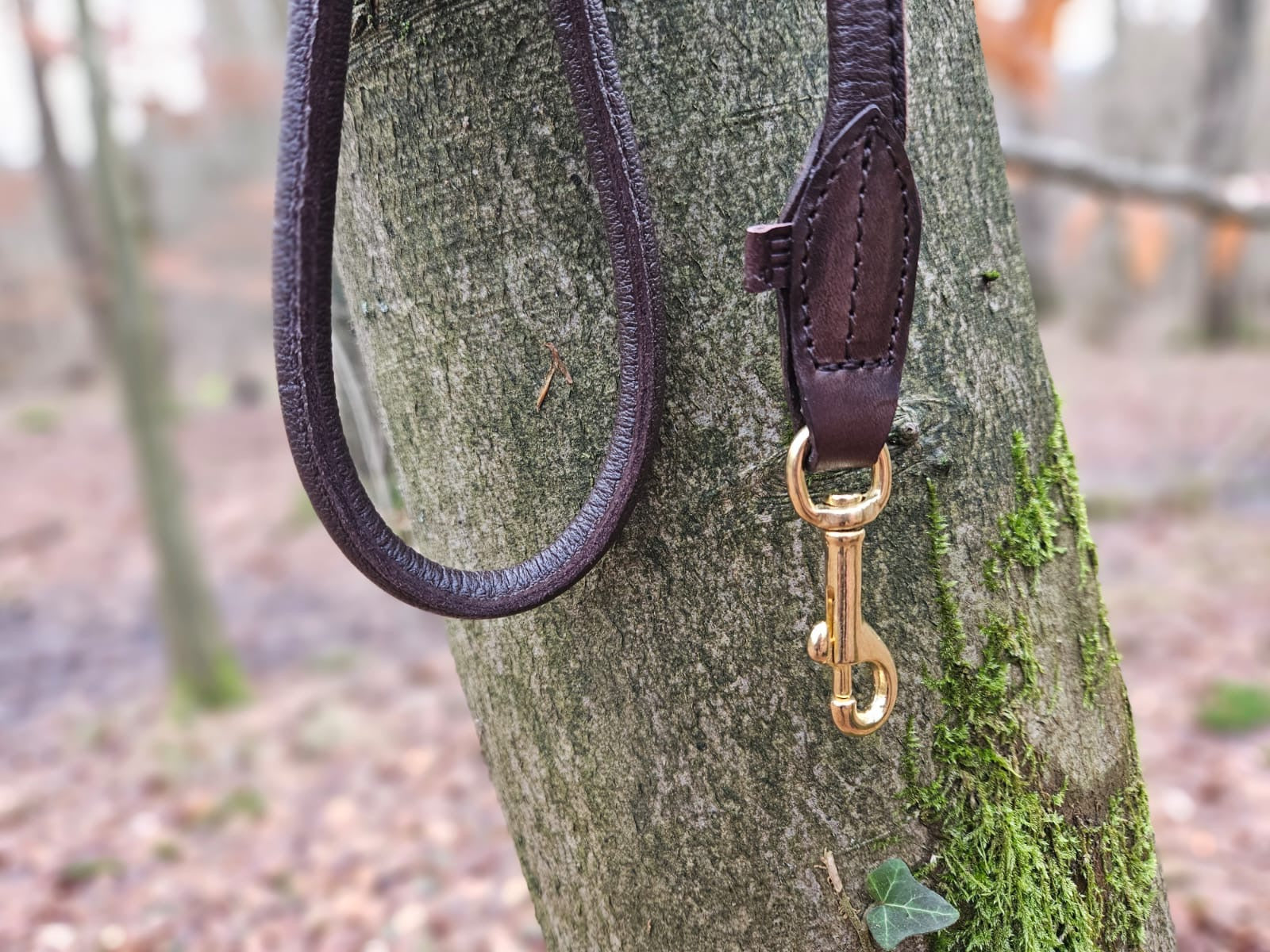 Hirschlederleine mit Handschlaufe
