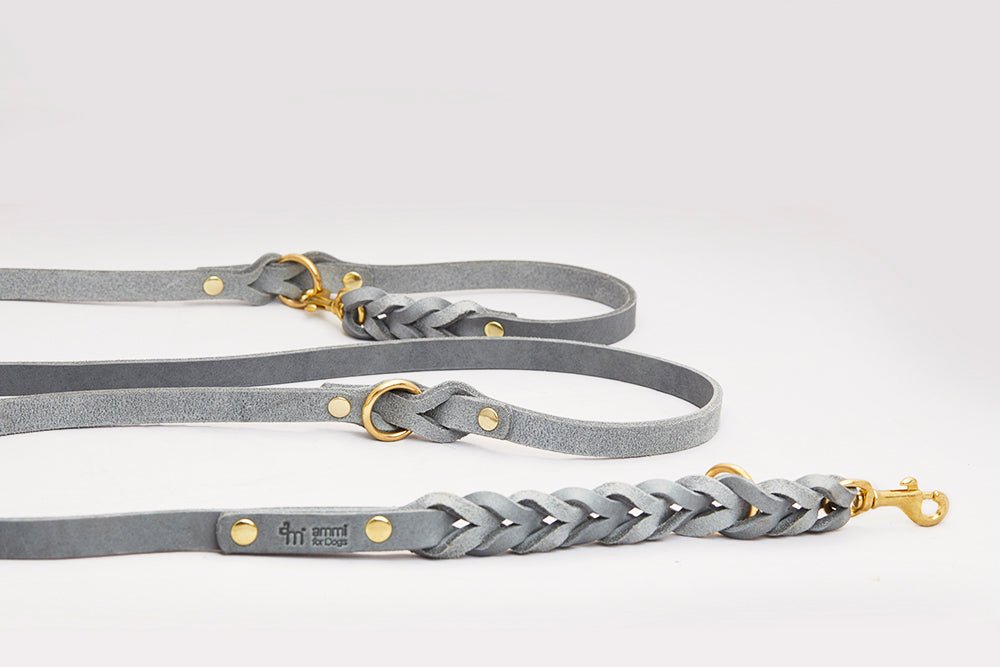 Fettlederleine 3 - fach verstellbar - ammi® for Dogs