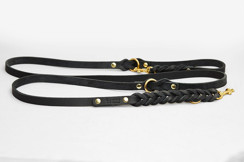 Fettlederleine 3 - fach verstellbar - ammi® for Dogs