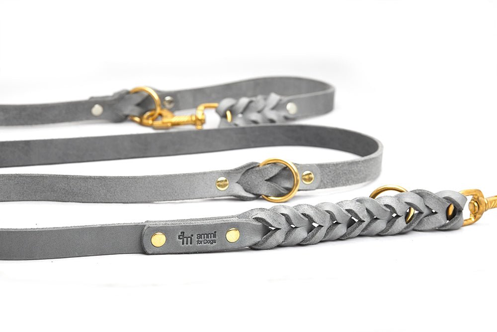 Fettlederleine 3 - fach verstellbar - ammi® for Dogs