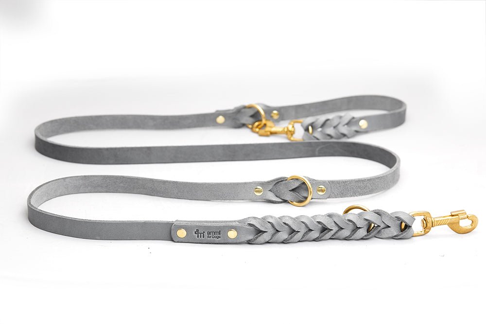 Fettlederleine 3 - fach verstellbar - ammi® for Dogs