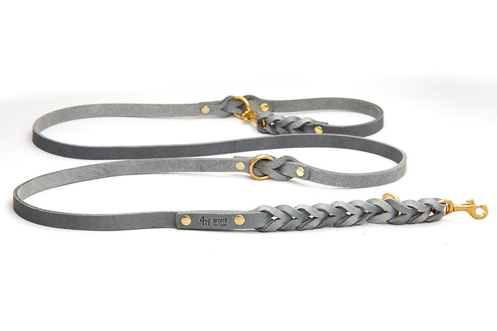 Fettlederleine 3 - fach verstellbar - ammi® for Dogs