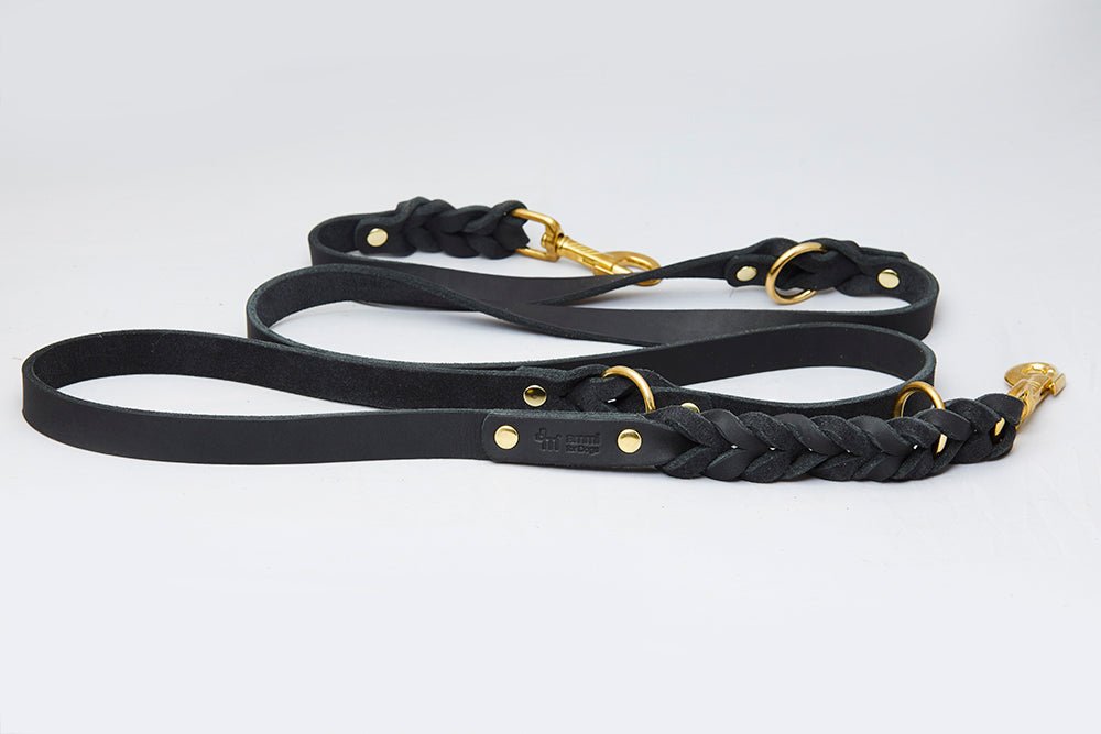 Fettlederleine 3 - fach verstellbar - ammi® for Dogs